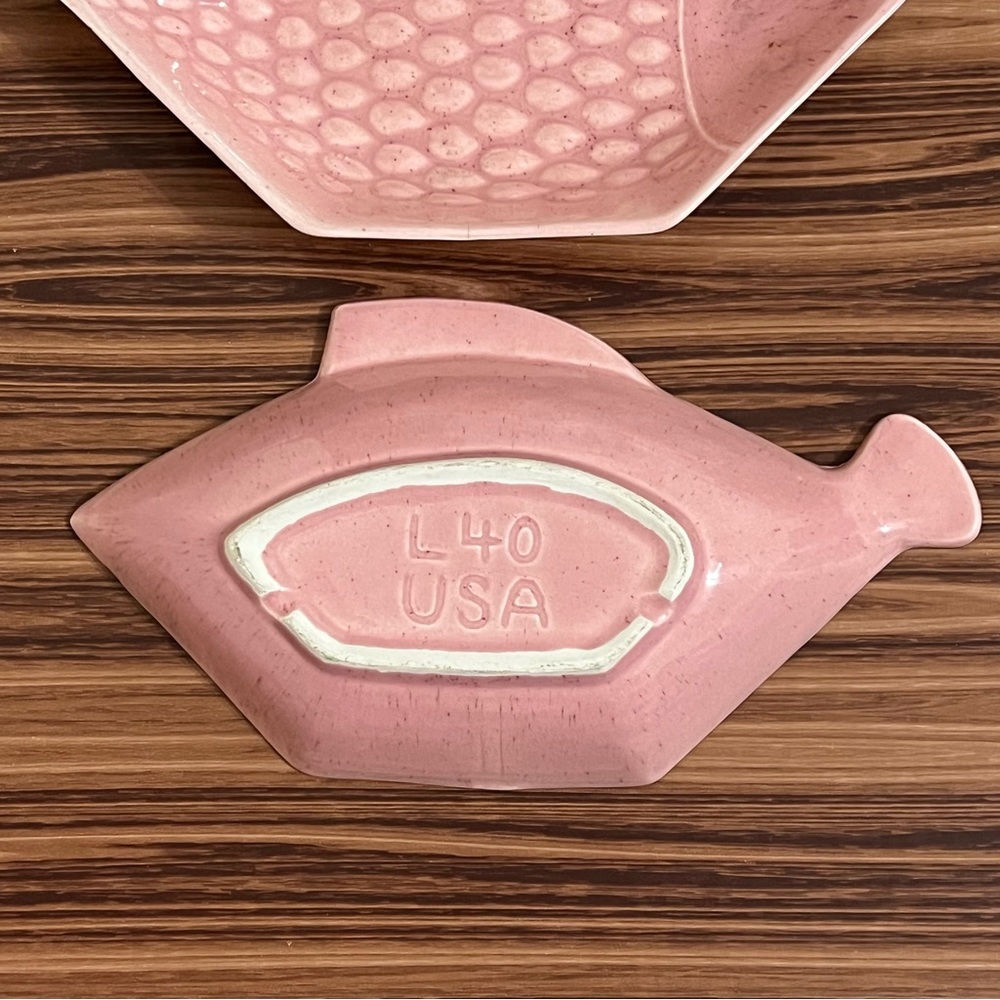 Vintage MCM California Pottery Fish Snack Dishes - Picture 4 of 10